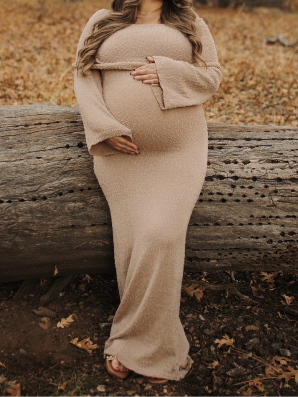 SHEIN Beige Maternity Maxi Skirt